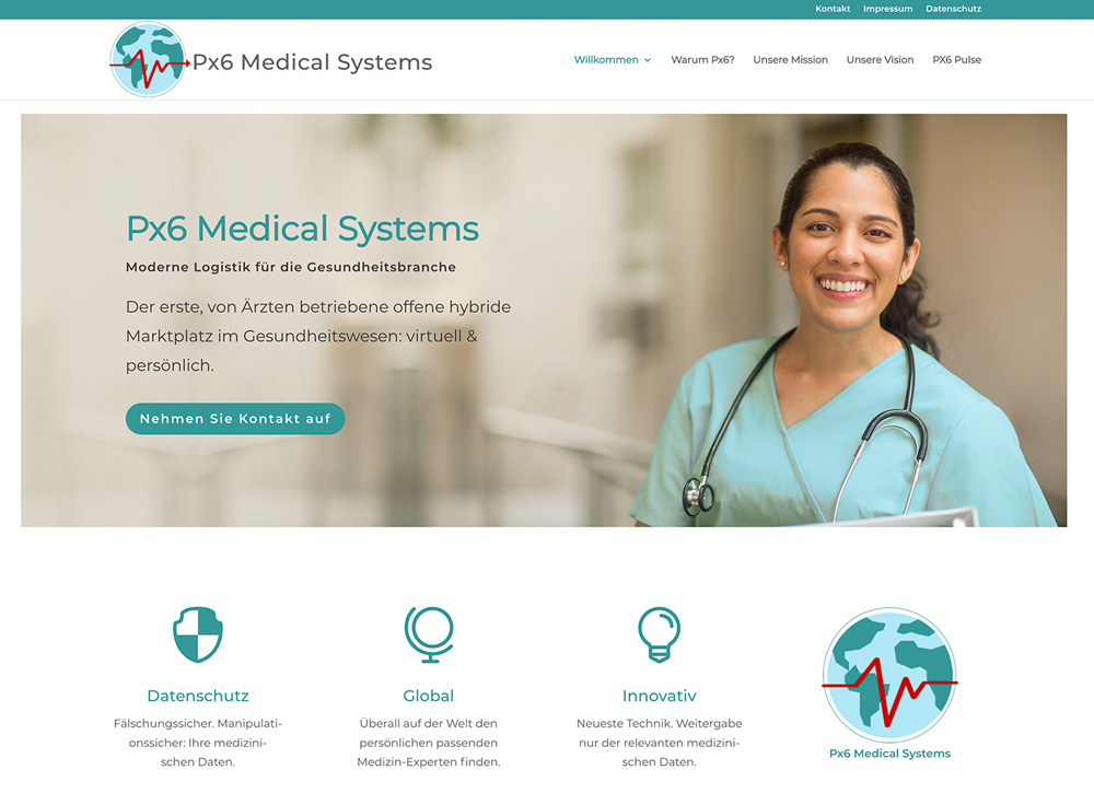 Homepage für Gesundheitsbranche